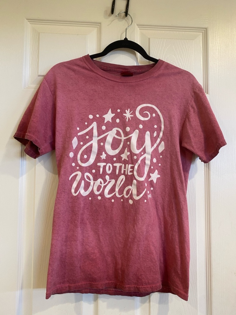 Joy To The World Pink Short Sleeve Tee